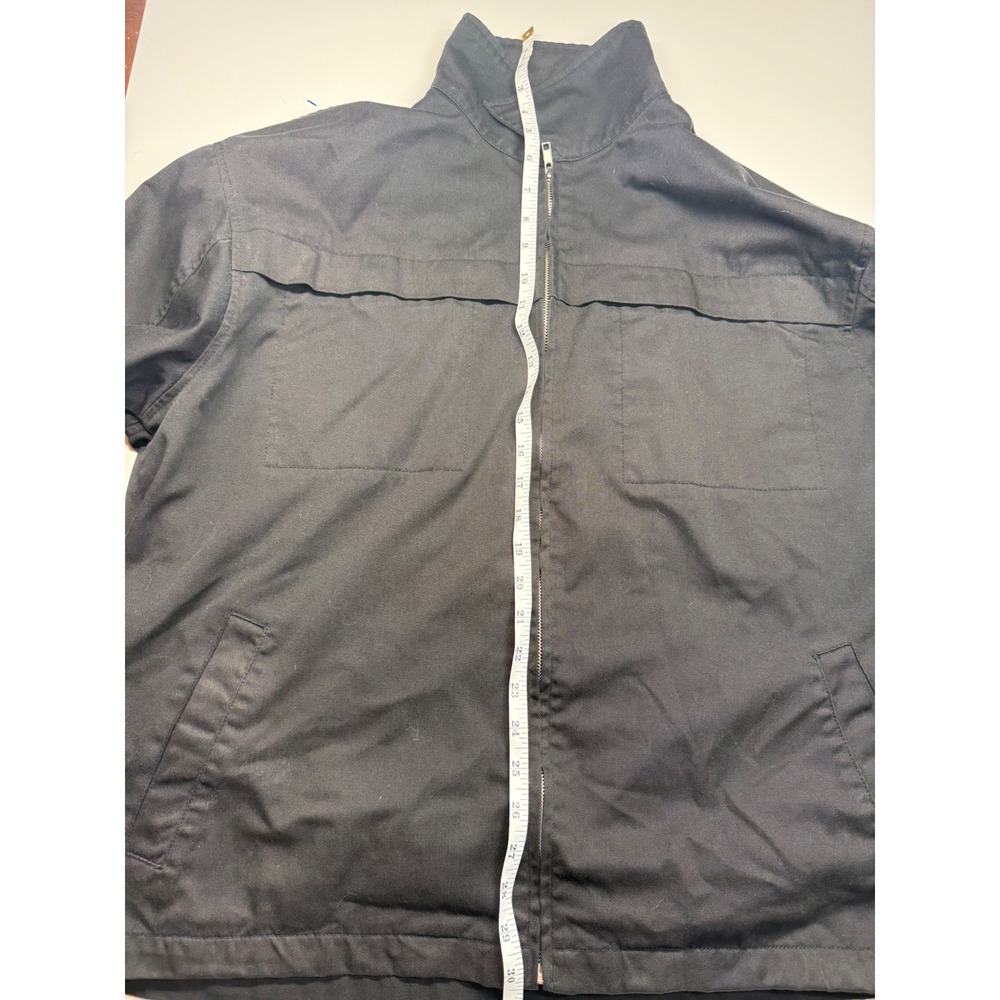Anchor Blue Mens Black Full Zip Workwear Jacket Harrington Twill Large V-037